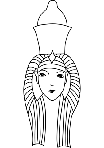 Coiffure Of The Goddess Ammion, Surmounted With A Huge Ornamentation In The Shape Of A Dorne Coloring Page